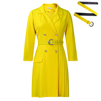 Nouvelles Robes Plissées Col V pour Femmes 2025, Mode Printemps-Été, Robe de Bureau Élégante Couleur Unie, Manches Trois Quarts Style Africain