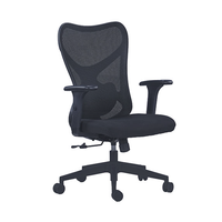 Chaise de bureau moderne avec support lombaire réglable, pivotante, en maille, avec 3 vérins à gaz et accoudoirs réglables