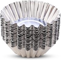 Einweg-Runde Aluminiumfolie-Behälter Umweltfreundliche Lebensmittelgeeignete Backformen für Cupcakes, Muffins, Pudding, Eierkuchen