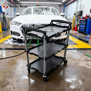 Carrello Pieghevole Multifunzionale a 3 Ripiani per Riparazione Auto/<span class=keywords><strong>Moto</strong></span>, Carrello Portaoggetti Domestico Pieghevole SP00868 - Product Image 6