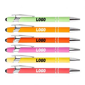 Cadeaux d'affaires promotionnels, stylos personnalisés avec logo imprimé, stylos à bille bleus en vrac, stylos à bille métalliques roses - Product Image 1