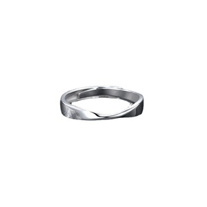 <b>Silver</b> Plated Men's <b>Ring</b> Geometric Wave Design <b>Plain</b> Band Open Pinky <b>Ring</b> Fashion Jewelry Gift For Men - Product Image 4