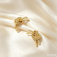 Boucles d'oreilles en fil torsadé pour femmes, plaqué or 18K, argent sterling 925, hypoallergénique, irrégulier