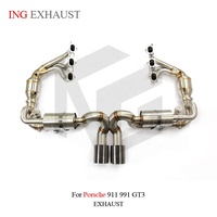 ING SUS304 Colector de escape de longitud igual + Tubo en X para Porsche 991 GT3 3.8L/4.0L 2013-2019 |   Sistema Valvetronic Completo