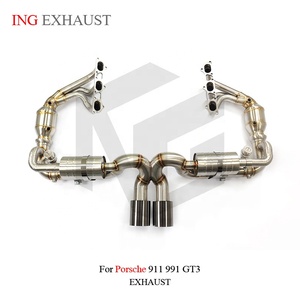 ING SUS304 Colector de escape de longitud igual + Tubo en X para <span class=keywords><strong>Porsche</strong></span> 991 GT3 3.8L/4.0L 2013-2019 |   Sistema Valvetronic Completo - Product Image 2