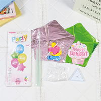 Kit de décoration de fête d'anniversaire pour enfants Ballon arc-en-ciel multicolore Centre de table jetable écologique Pâques Diwali Ramadan