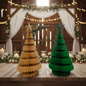 Nuovo 2025 Albero di Natale Pieghevole in Cedro Ecologico di Alta Qualità con Luci LED e Base in Carta Kraft per Decorazioni Negozi e Matrimoni - Product Image 4