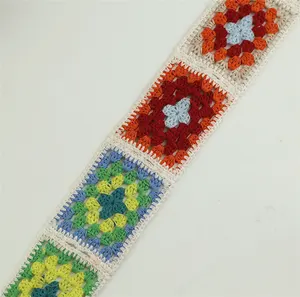 SZ318 आसान दादी वर्ग Crochet पैटर्न हस्तनिर्मित ब्लॉक अलंकरण पुष्प पैच फूल पिपली 3D कपड़ों के लिए