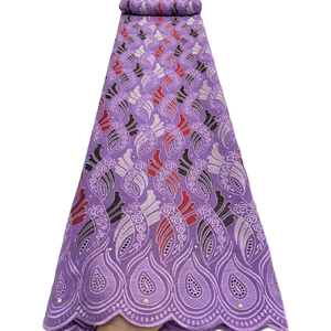 NI.AI Nouvelle Arrivée <span class=keywords><strong>Tissu</strong></span> <span class=keywords><strong>en</strong></span> Dentelle Suisse Africaine Voile Nigérian AsoEbi pour <span class=keywords><strong>Robe</strong></span> de Mariage et de Soirée Broderie Coton avec Strass - Product Image 6