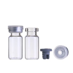 2ml Clear Empty <b>Mini</b> Vial Tubular Glass <b>Bottle</b> With Matte Silver Cap - Product Image 2