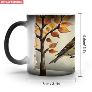 Frosted Black <b>Ceramic</b> <b>Mug</b> 11oz Heat Activated Color Changing Cup Living Room Desktop Decor - Product Image 1