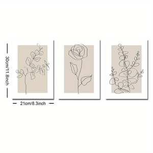 3Pcs Bohemian Nghệ Thuật Vẽ Tranh Nhà Máy Tăng Bạch Đàn Lá Vải Áp phích Và In Tối Giản Trừu Tượng Nhà Máy Tường Hình Ảnh - Product Image 4