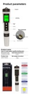 Testeur de qualité de l'eau professionnel 7-en-1 pour piscines, stylo numérique pour mesurer le pH/EC/TDS/ORP/la salinité/la température pour une analyse précise