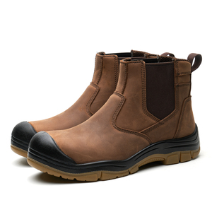 ZG L617-5 OEM stivali Chelsea da lavoro di sicurezza da <span class=keywords><strong>uomo</strong></span>, <span class=keywords><strong>scarpe</strong></span> Pull-On in acciaio con punta in pelle di cavallo pazzo resistenti all'olio per l'estate e l'autunno - Product Image 3