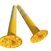 Poteau de délimitation flexible ROADSAFE 75 cm 2026, jaune, en PU réfléchissant, pour la sécurité des voitures et des parkings, destiné au marché équatorien