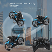 AiJH Moto volante télécommandée 2,4 GHz, mini drone amphibie terre et air, jouet moto télécommandée 2 en 1