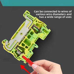 Mt-Phoenix Contact 2.5-PE Ground <b>Terminal</b> Block Push-In Green Yellow 12 AWG DIN Rail 3209532 Original - Product Image 5
