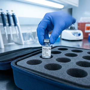 Professional Clinical Sterile 5-Vial Peptide Travel Carrier Impact-Resistant <b>EVA</b> Case for Retatru- Sema- Research Vials Kit - Product Image 2
