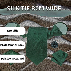 Corbatas de Seda Bordadas Ecológicas con Diseño Paisley Tejido Jacquard de 8 cm de Ancho, Estilo Nuevo y Profesional para Hombre - Product Image 2