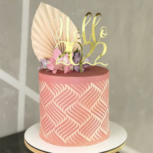 Nuevo diseño acrílico pastel decoración Plugin Happy Holidays Año Nuevo número pastel Topper - Product Image 1