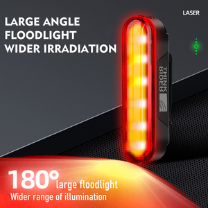 Feu arrière de vélo intelligent ThinkRider à LED laser, 5 modes, double support avec capteur de freinage automatique, alimenté par batterie - Product Image 5