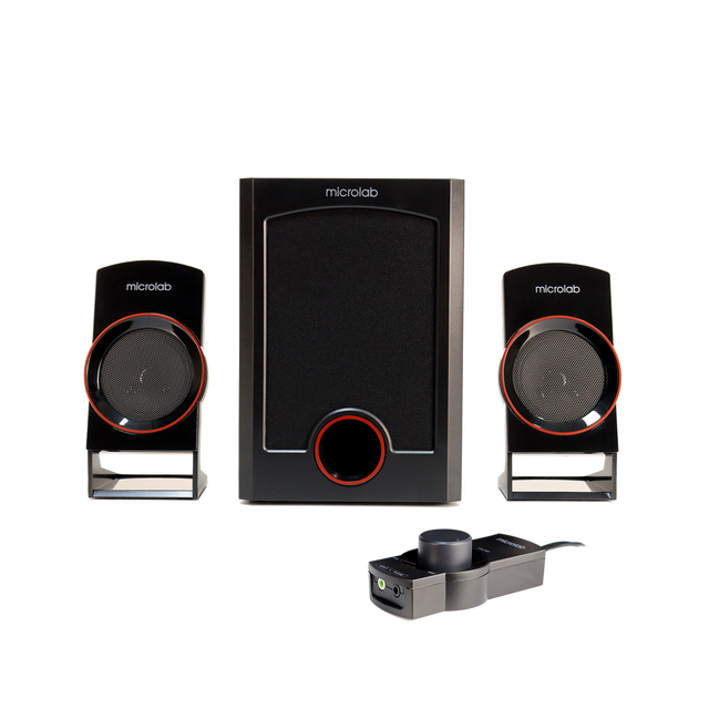 Microlab Powerful Wireless Portable Stereo Woofer with Remote Control and HIFI Music Strong Bass Active Outdoor Party Speaker