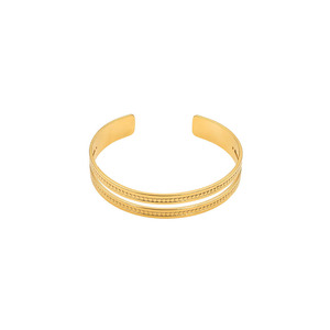 Geometric Gold Open Bracelet Double Ring Design Women's Jewelry Gift - Product Image 5