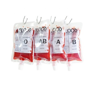 Paquete de 20 Bolsas de Bebida con Forma de Bolsa de <span class=keywords><strong>Sangre</strong></span>, Frascos de Doctor, Bebida Energética, Decoraciones de Enfermeras, Envases de Halloween, Bolsa de Agua con Boquilla de Plástico para Jugos y Bebidas - Product Image 1