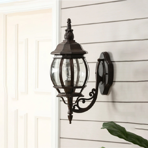 Ngoài trời cổ điển phong cách Châu Âu không thấm nước dẫn đèn vườn, ngoài trời không thấm nước tường đèn E27 ánh sáng đèn tường (5019 A/N BK) - Product Image 5