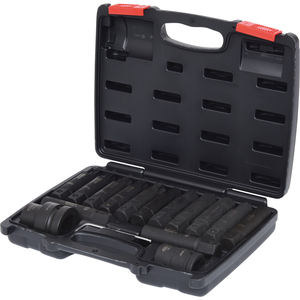 ชุดประแจซ็อกเก็ตแบบแรงกระแทกยาว16ชิ้นประแจสี่เหลี่ยม CR-V ชุบโครเมียม-V สำหรับซ่อมซ็อกเก็ตลึกแบบ DIY - Product Image 1