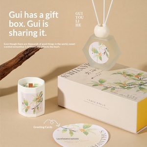 Coffret Cadeau Bougie Parfumée et Diffuseur à Bâtonnets Parfum Laurier Automnal, Ornement Aromatique Créatif pour le Festival de la Mi-Automne, Souvenir de Chambre - Product Image 2