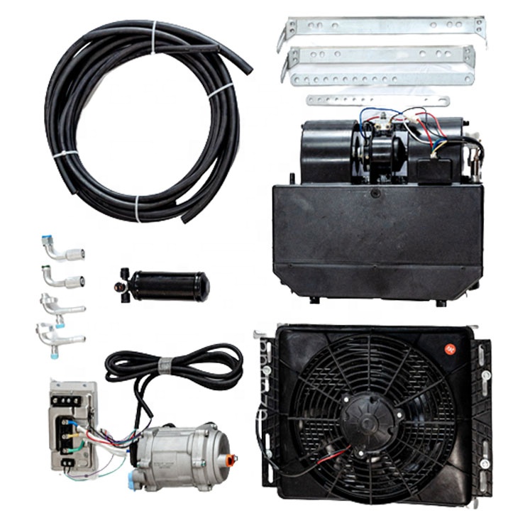 12v dc ไฟฟ้า ac 12 โวลต์คาราวานรถบรรทุกที่จอดรถเครื่องปรับอากาศ ac แบบพกพาสําหรับรถยนต์