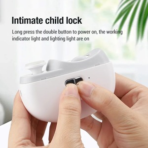 Coupe-ongles électrique pour bébé et adulte, 2 vitesses, rechargeable, avec lumière, outil de manucure 2 en 1 pour ponçage et polissage - Product Image 5