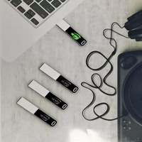 USB Flash Drive logam 64 Gb, Thumbdrive Flash stik memori 128 Gb tahan air 16GB Usb Disk pada kunci 8 GB LED Pendrive 32gb