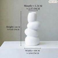 Vase en céramique émaillée simple, style nordique, pour arrangement floral, ornement, décoration de la maison, hôtel, vase en céramique blanche créatif