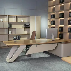 Modern kelas atas furnitur kantor multifungsi kayu berbentuk L supervisor meja kantor