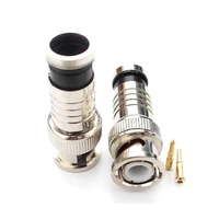 Conector inteligente de compresión macho BNC RG58 RG6 Cable coaxial Cámara CCTV Conector BNC a la venta Conector de alimentación Rg59 personalizado