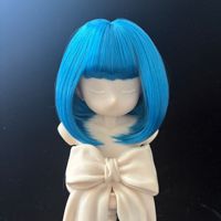 Perruque pour poupée BJD, 346 mèches, style coréen bambou, cheveux courts coupés bob avec frange droite, bonnet BOBO pour 0-24 mois, série Fantasy