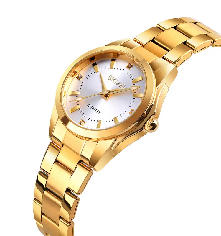 SKMEIレディース腕時計新着ゴールドリスクォーツ時計日本クォーツ手時計オンラインショッピング