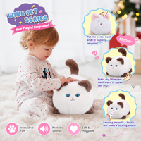 Jouet interactif électrique en peluche pour chat EPT, yeux clignotants, enregistrement vocal, répétition de la voix, capteur tactile, son d'alimentation, jouet pour animaux de compagnie pour enfants