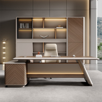 Meubles de bureau de direction modernes de luxe en forme de L, table de direction, bureau de PDG, bureau de 2 m, fournitures de bureau