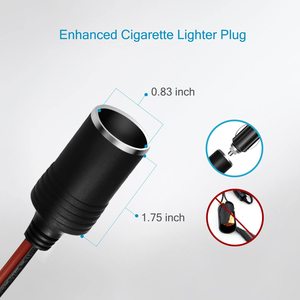 <span class=keywords><strong>Cable</strong></span> de alta resistencia de 12V y 16AWG, fuente de alimentación fundida de <span class=keywords><strong>6</strong></span> pies con enchufe de Terminal de ojal para encendedor de cigarrillos hembra - Product Image 6