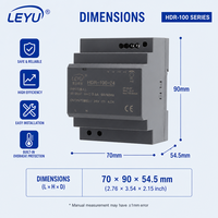 Alimentation sur rail DIN 24V 3.83A 92W, alimentation industrielle à découpage SMPS, convertisseur AC/DC mince