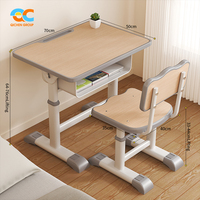 Ensemble bureau et chaise pour enfants bleu 70x50cm 64-76cm réglable avec étagère à livres et fente pour crayons, bureaux et chaises d'école CE EN71 OEM