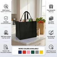 Bolsas de Compras Reutilizables Ecológicas Hechas a Medida, Bolsas de Compras Resistentes, Bolsas Grandes para Supermercado, Bolsas de Compras Negras No Tejidas