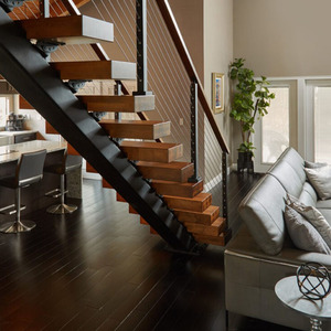 Fabricante <span class=keywords><strong>de</strong></span> China, fábrica Original, Mono Stringer, <span class=keywords><strong>escaleras</strong></span> para desván, escalera flotante para interiores, escalera <span class=keywords><strong>de</strong></span> acero recta bien diseñada - Product Image 3