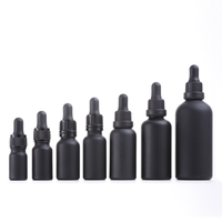 Impression de logo emballage cosmétique de soins de la peau 15ml 20ml 30ml 50ml 100ml bouteilles en verre compte-gouttes d'huile essentielle noir mat givré
