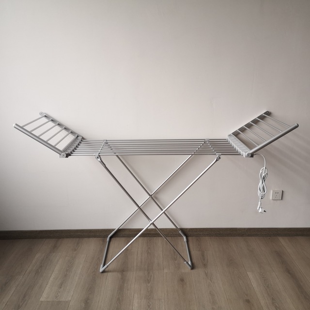 Wing-shaped Electric Heating Foldable Metal Standing Type Constant Temperature Clothes Drying Rack