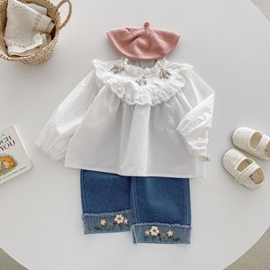 Camisa Formal Estampada de Manga Larga para Niñas, <span class=keywords><strong>Blusa</strong></span> Holgada de Algodón para Primavera y Otoño, Ropa Infantil - Product Image 3