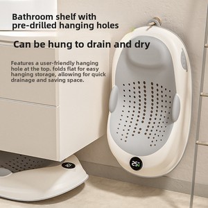 Сетка-подушка для купания новорожденных, универсальная подставка для ванночки, складная, с датчиком температуры - Product Image 4